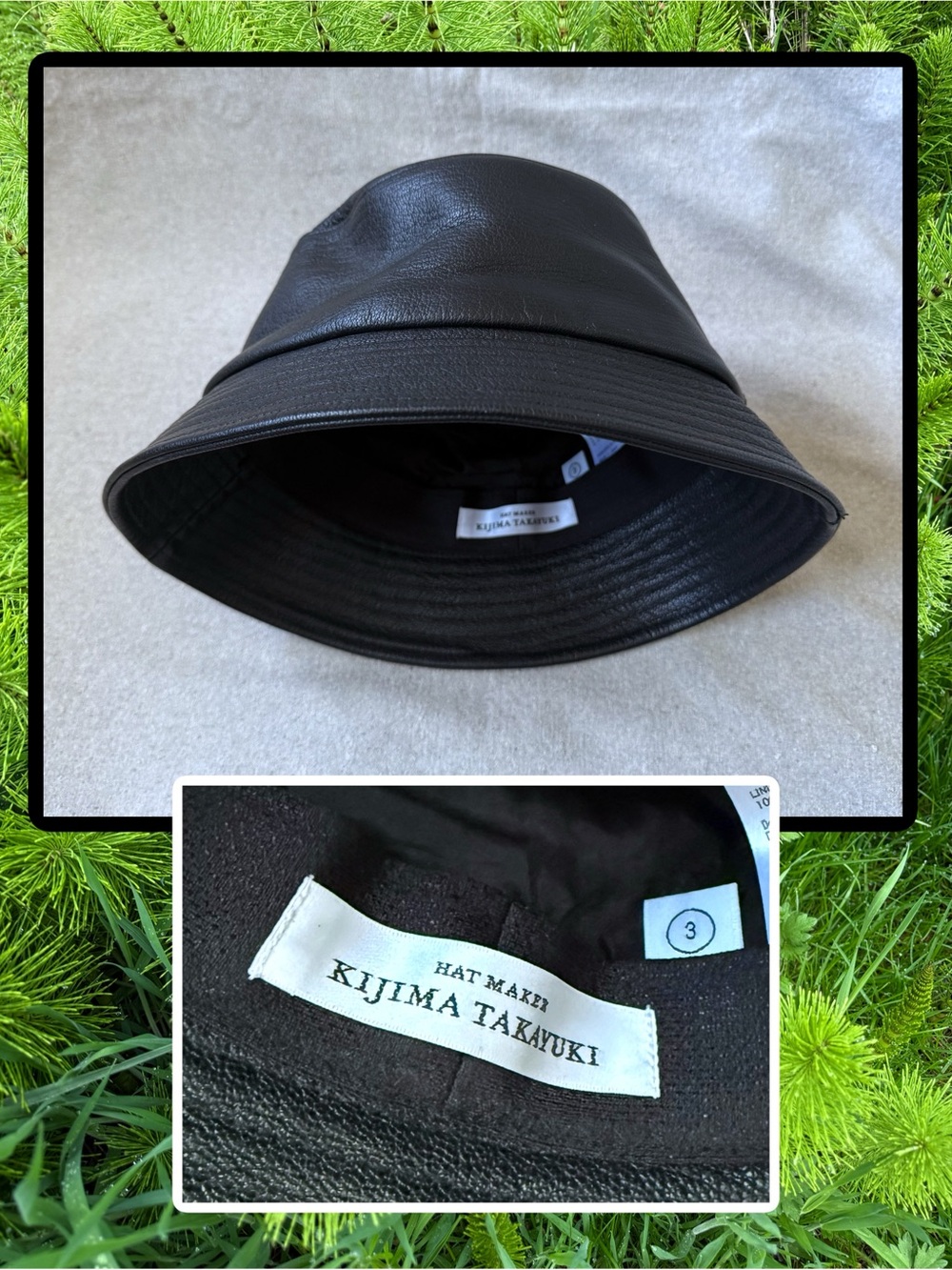 KIJIMA TAKAYUKI Cap Goat Leather Black Solid Color Men's 172707 Unworn?